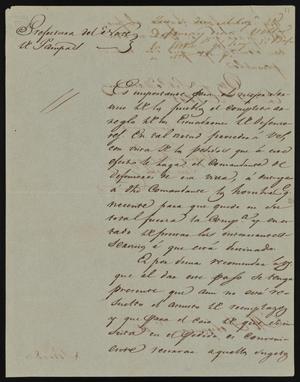 Primary view of [Letter from Jesus Cárdenas to the Laredo Ayuntamiento, January 9, 1845]