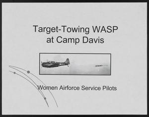 Primary view of object titled '[Target-Towing WASP at Camp Davis Presentation]'.