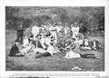 Photograph: [A large group of people at a picnic]