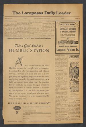 Primary view of The Lampasas Daily Leader (Lampasas, Tex.), Vol. 31, No. 161, Ed. 1 Tuesday, September 11, 1934
