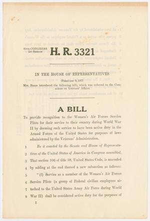 Primary view of object titled '95th Congress, First Session, House Bill 3321'.
