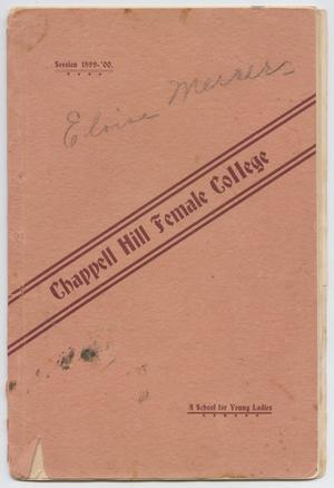 Catalog of Chappell Hill Female College, 1899